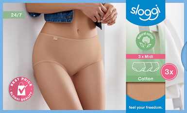 sloggi 24/7 Cotton Midi C3P 3ks v balení